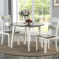 3PC Drop Leaf Dining Set, Grey/White