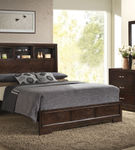 6PC Walnut Bedroom, QN Bed, DR, MR & 1 NS, Brown