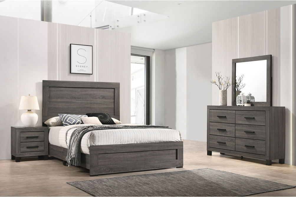 6PC Salt Creek Bedroom, QN Bed, DR, MR & 1NS, Gray