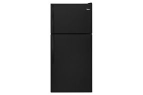 18 cu ft. top mountBlack, glass shelves