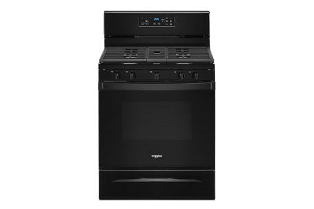 5.0 Cu Ft Whirlpool Freestanding Gas Range With Center Oval Burner - Black