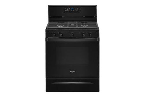 5.0 Cu Ft Whirlpool Freestanding Gas Range With Center Oval Burner - Black