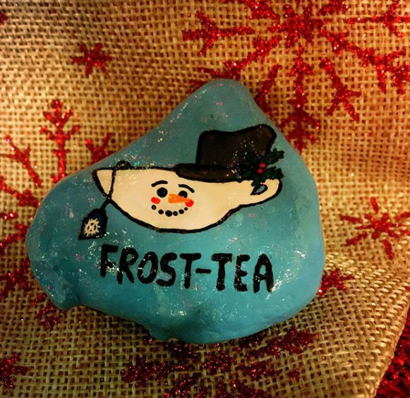 75+ of the Best Christmas Painted Rocks of Instagram 20 snow man painted rock