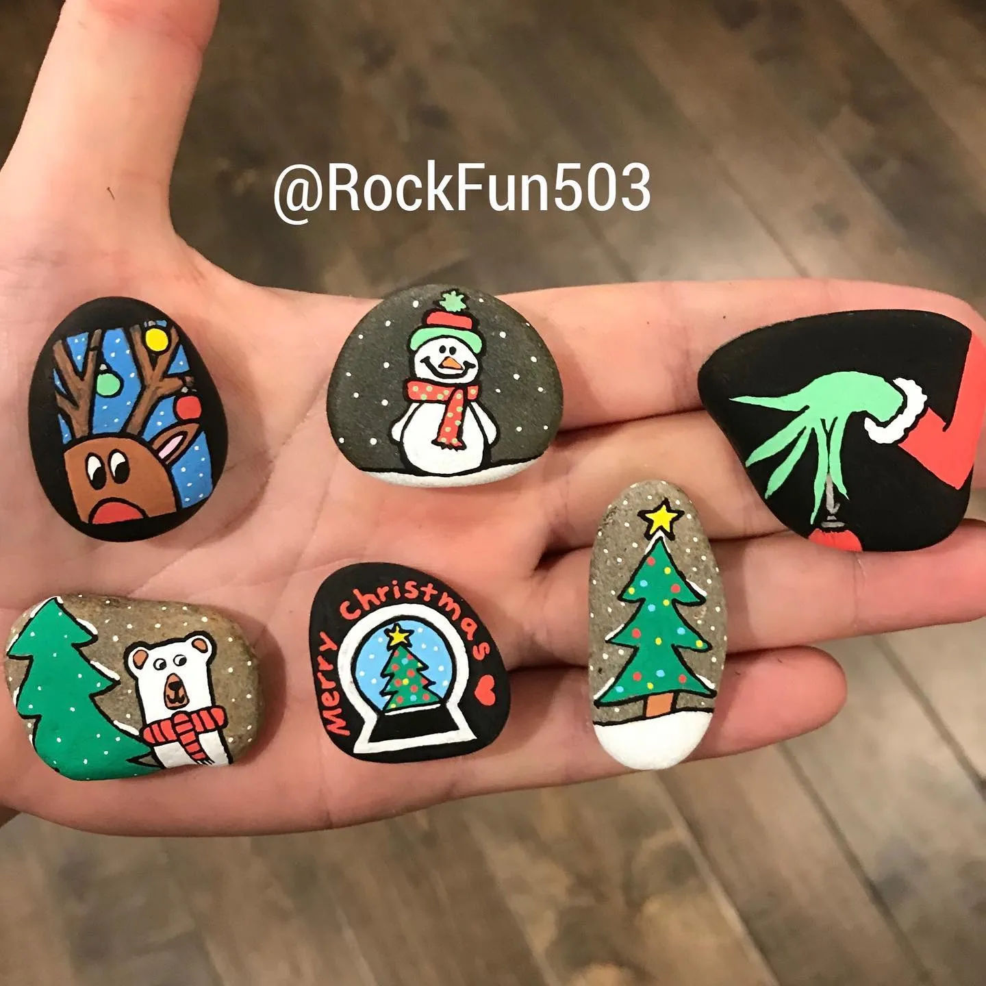 75+ of the Best Christmas Painted Rocks of Instagram 6 Christmas painted rocks