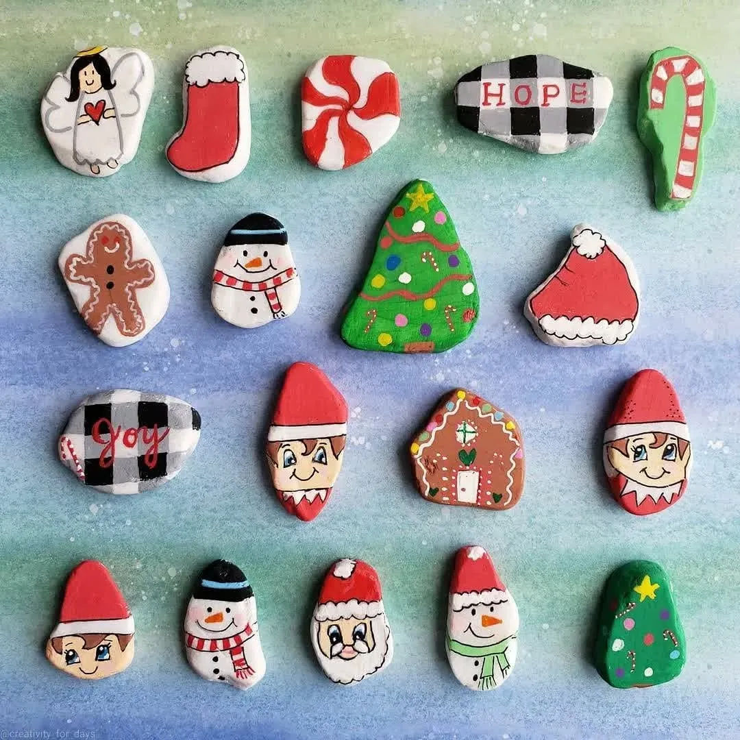 75+ of the Best Christmas Painted Rocks of Instagram 39 Christmas painted rocks