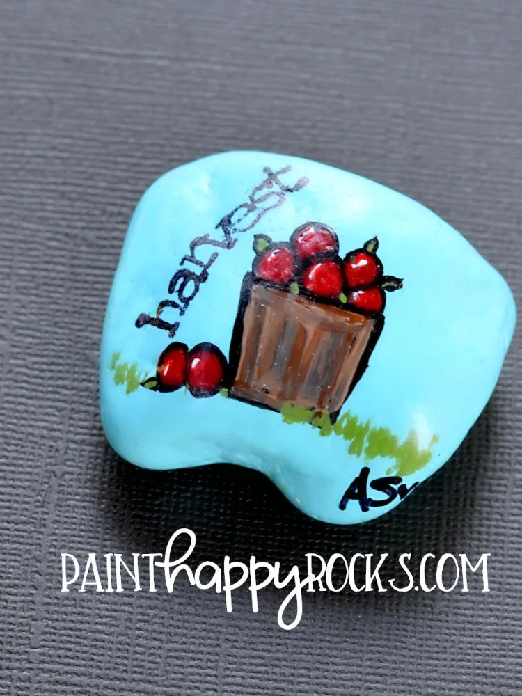 40 Cozy Autumn Rock Painting Ideas to Fall In Love With 7 bushel of apples painted rock