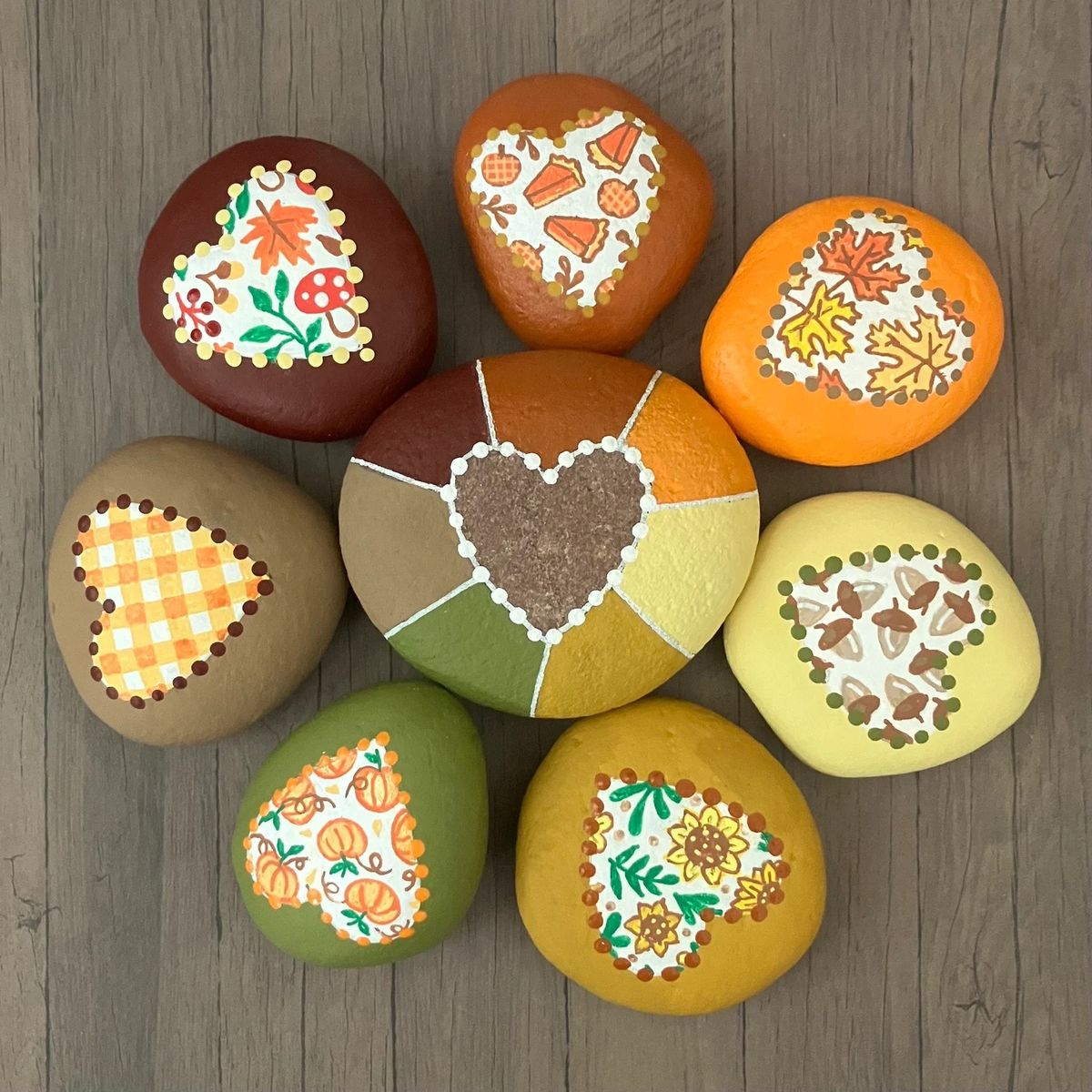 40 Cozy Autumn Rock Painting Ideas to Fall In Love With 21 fall heart painted rocks