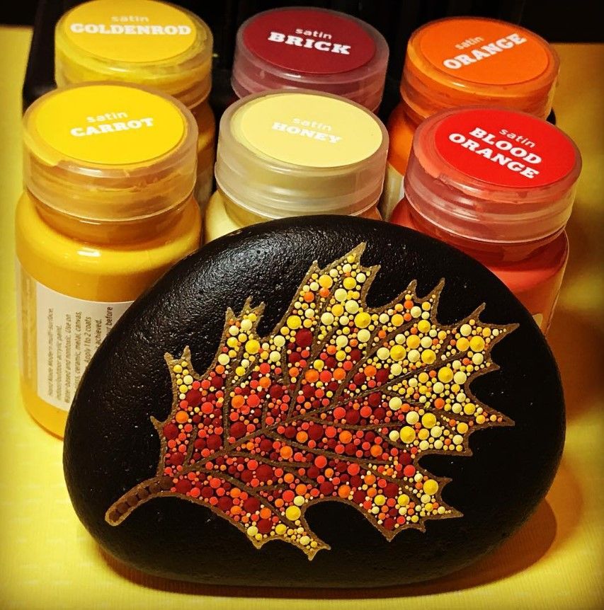 40 Cozy Autumn Rock Painting Ideas to Fall In Love With 27 fall leaf mandala painted rock