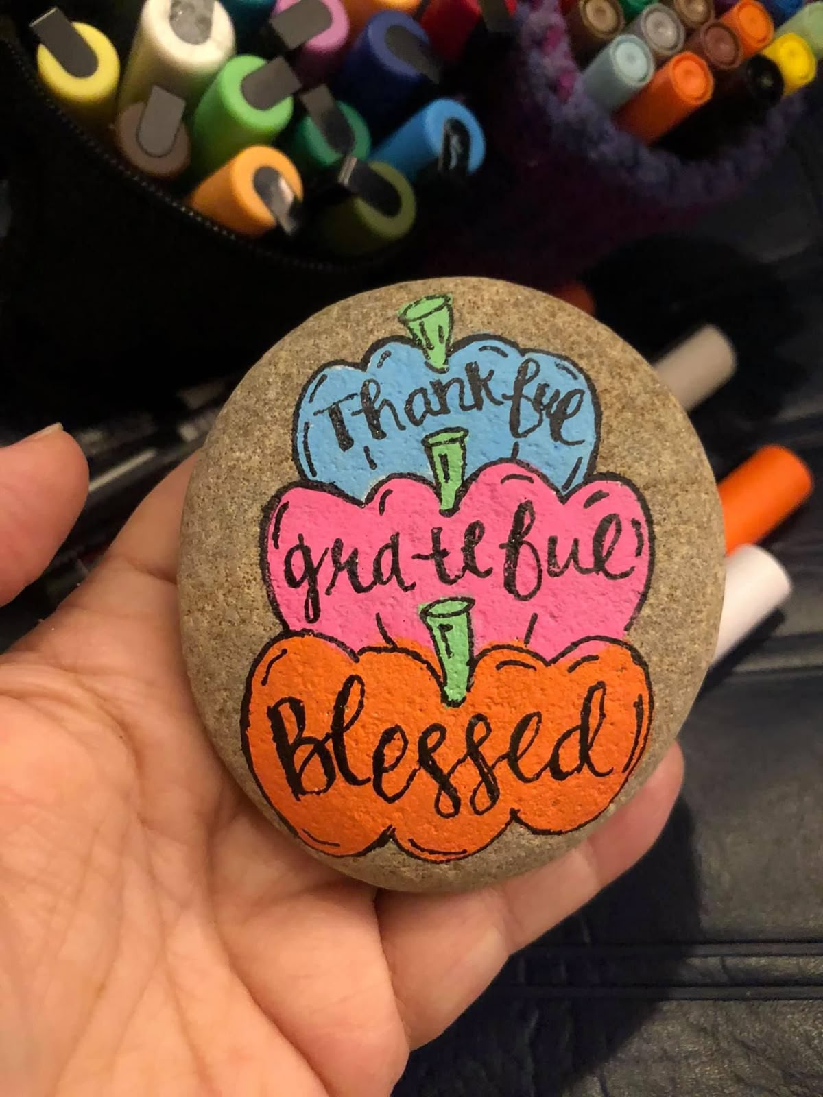 40 Cozy Autumn Rock Painting Ideas to Fall In Love With 41 pumpkin painted rock