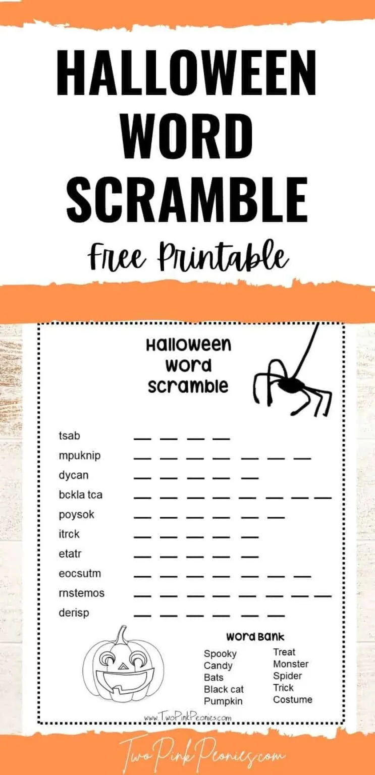 30 Spooky Fun Halloween Activities Printables for Kids (Free) 14 halloween word scramble