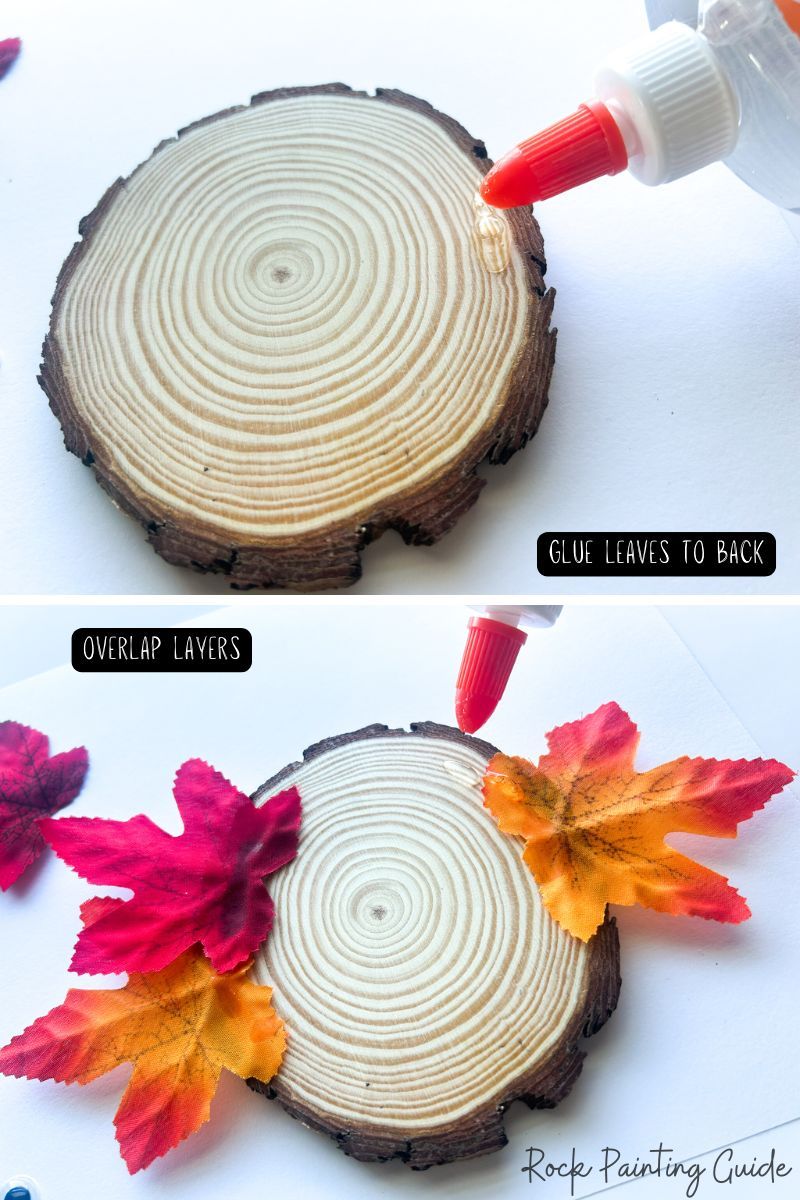 Easy Dollar Tree Wood Slice Turkey Craft for Kids 5 glue feathers to back of wood slice turkey
