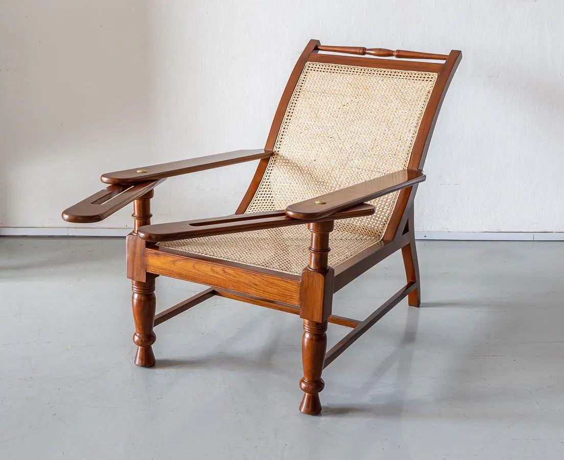 British Colonial teakwood Planter's Chair - The Past Perfect Collection - Singapore