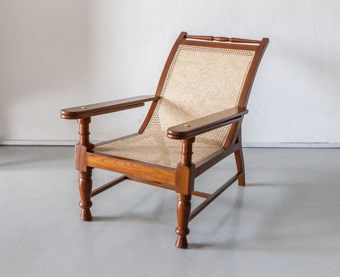 British Colonial teakwood Planter's Chair - The Past Perfect Collection - Singapore