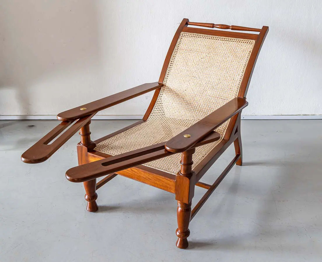 British Colonial teakwood Planter's Chair - The Past Perfect Collection - Singapore