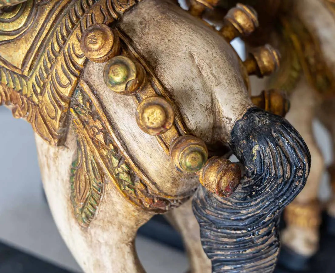 Pair of Teakwood Temple Horses - The Past Perfect Collection - Singapore