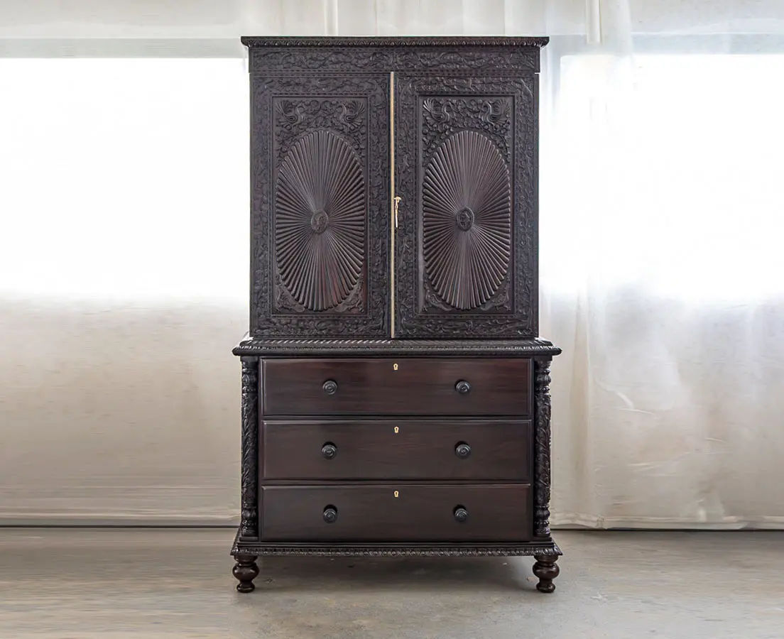 British Colonial Rosewood Linen Press - The Past Perfect Collection Singapore