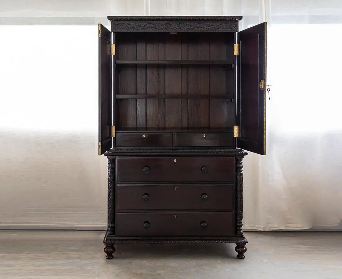 British Colonial Rosewood Linen Press - The Past Perfect Collection Singapore