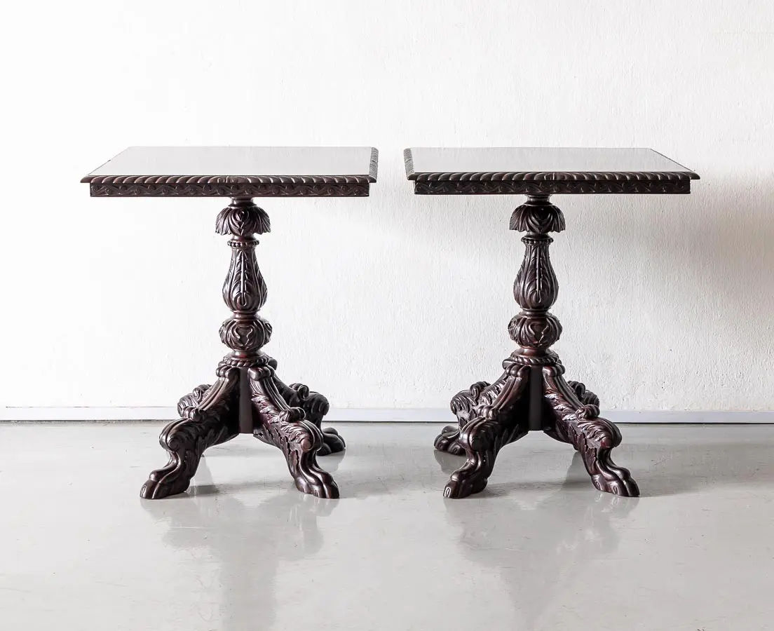 Pair of Rosewood Square Side Tables - The Past Perfect Collection - Singapore
