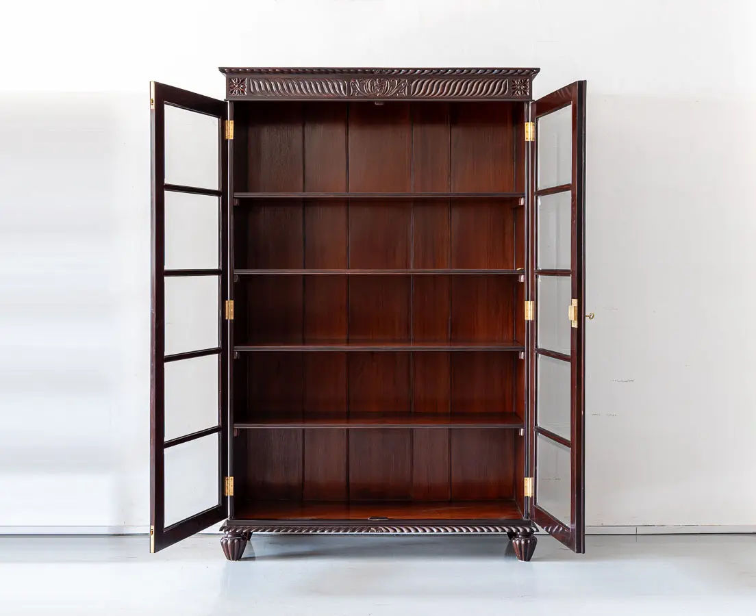 British Colonial Rosewood Bookcase - The Past Perfect Collection - Singapore