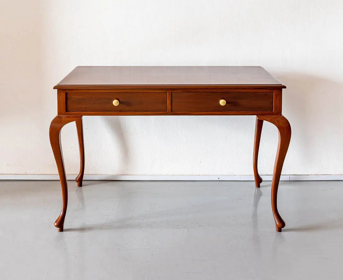 British Colonial Teakwood Writing Table - The Past Perfect Collection - Singapore