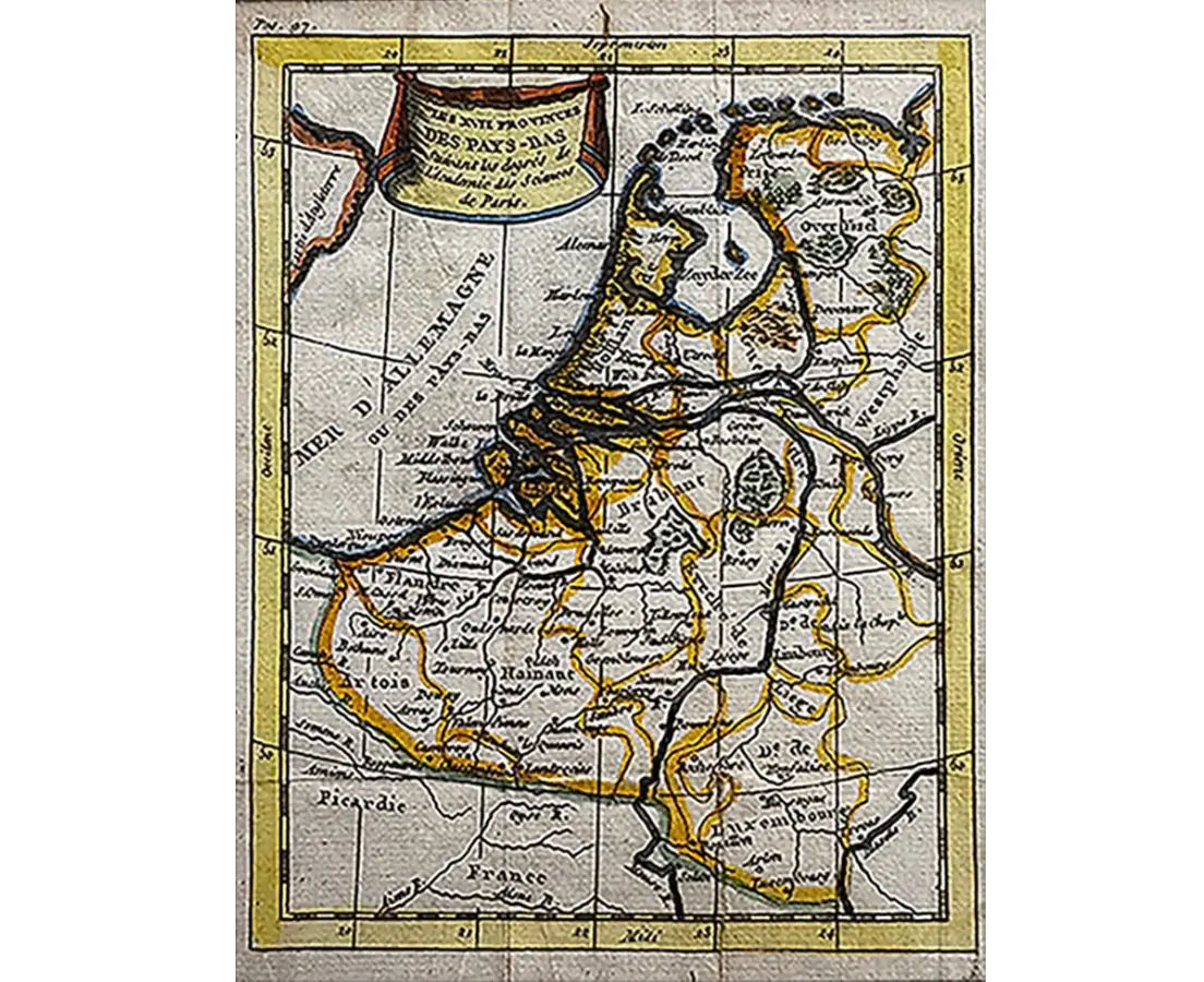 LES XVII PROVINCES DES PAYS-BAS Suivant les degrés de l’Académie des Sciences de Paris-1774