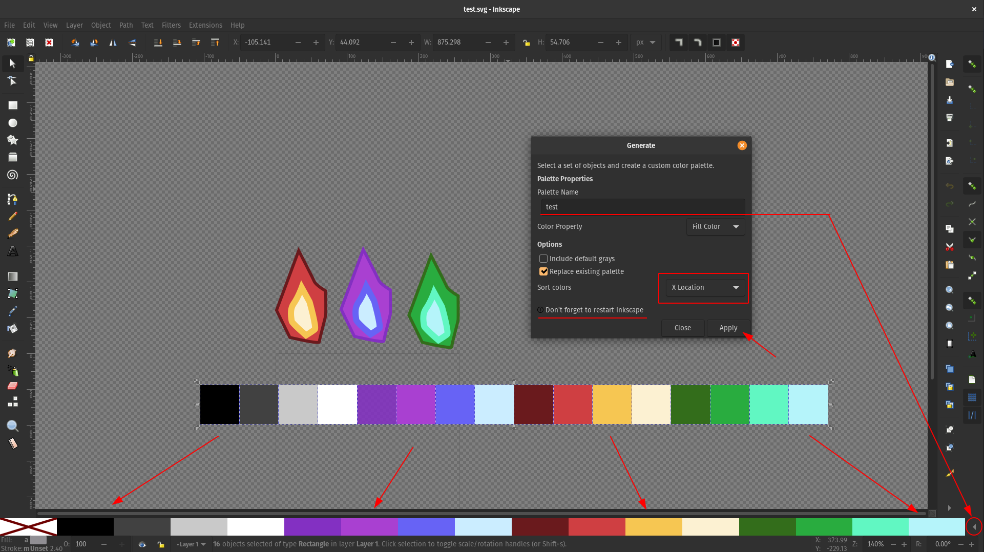 Custom Ordered Color Palettes In Inkscape Tinker Swan