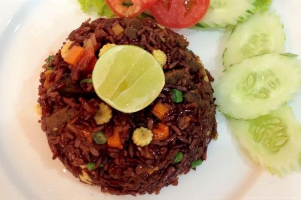 Fried Red Rice Shiitake