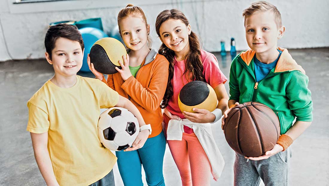 group of kids playing sports