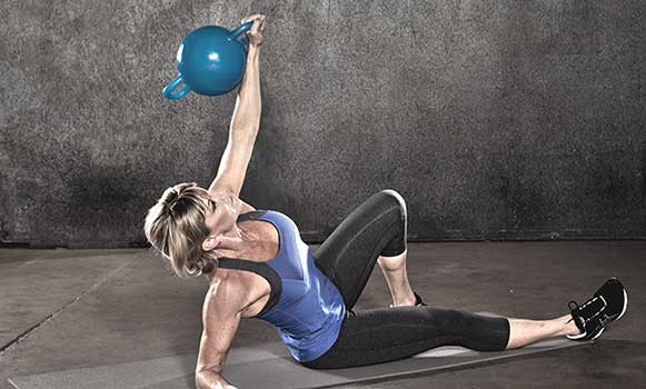  Posture for Life - Plank on the Ball - Overhead Stretch,  Kneeling