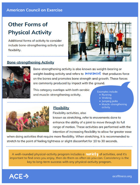 Image of the handout "Other Forms of Physical Activity"