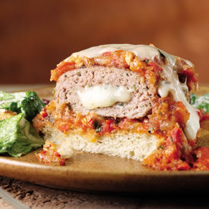 Mozzarella-Stuffed Turkey Burger