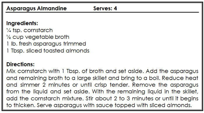 Asparagus almandine recipe