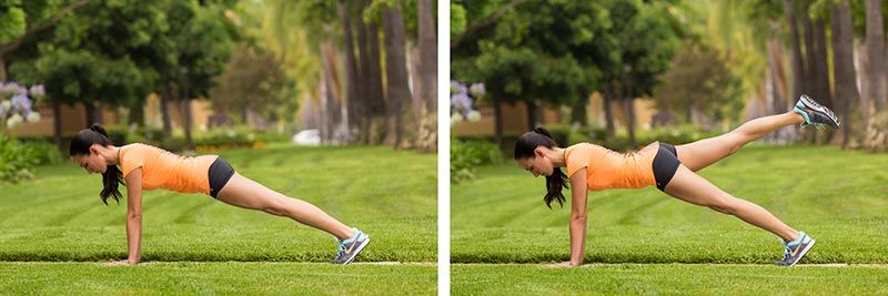 Plank with leg lift