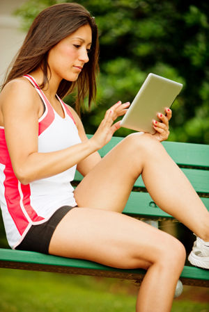 Woman using tablet