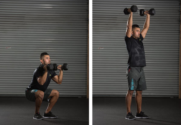 dumbbell thrusters