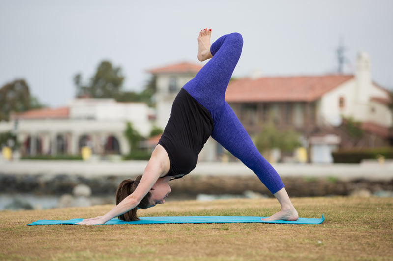 low lunge with foot in hand