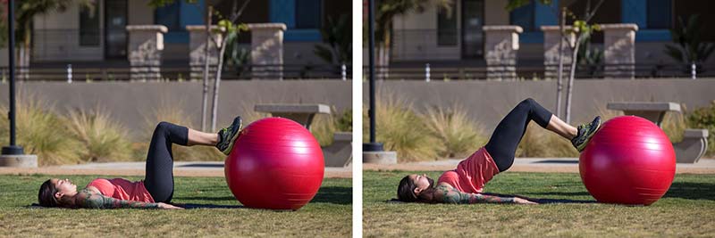 Stability ball bridge