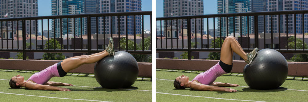 Stability ball hamstring curl