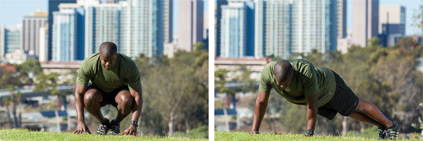 diagonal squat thrust