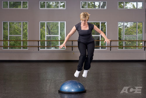 bosu squat jump