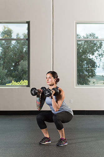 dumbbell squat press