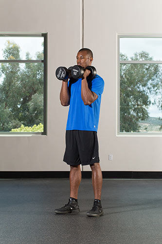 standing overhead shoulder press