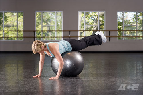 Yoga ball is perfect for all bodyweight exercises