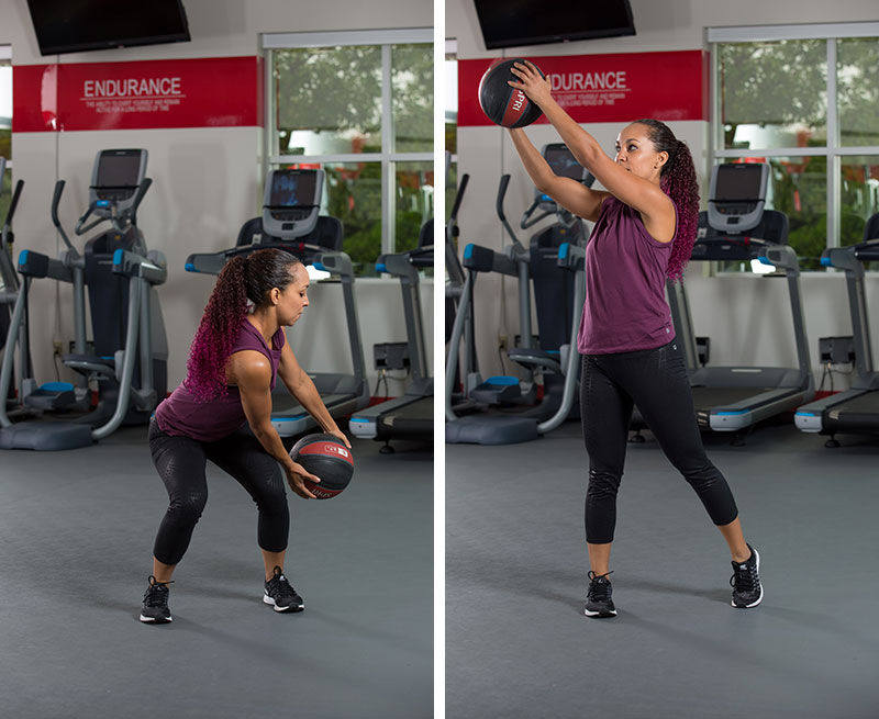 Lift with rotation with Medicine Ball