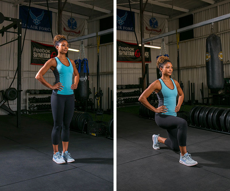 Walking Dumbbell Diagonal Lunges