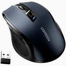 UGREEN MU006 Ergonomic Bluetooth Wireless Mouse  2.4G Wireless & Bluetooth - Black