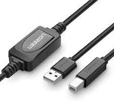 UGREEN US122 USB 2.0 A Male to B Male Active Printer Cable 15m (Black)