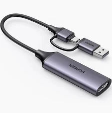 UGREEN CM726 USB HD Video Capture Card- 2*4K @30HZ HDMI female to USB male adapter (1080p @60hz)