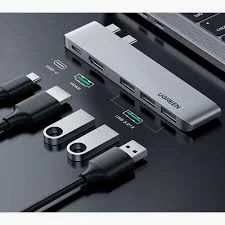 UGREEN CM251 5-in-2 (DUAL) USB-C MAC docking -USB-C TO 3 x USB-A 3.0 ports/HDMI 4k UHD(3840×2160)/100W PD