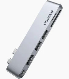 UGREEN CM380 6-in-2 (DUAL)USB-C to 2*USB 3.0 /HDMI 4k/1*USB-C/SD/TF/ with PD(100W)